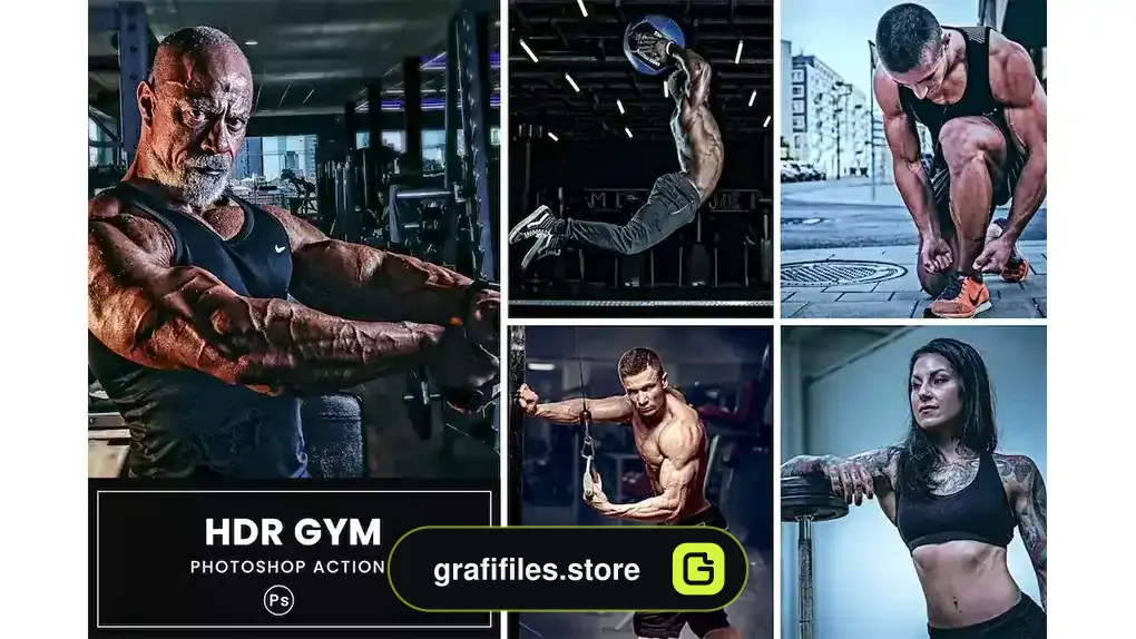 دانلود اکشن فتوشاپ باشگاه HDR Gym Photoshop Action
