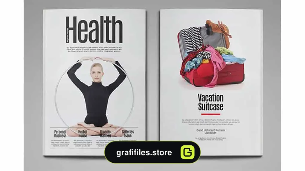 دانلود قالب ایندیزاین مجله سلامت Health Magazine Template