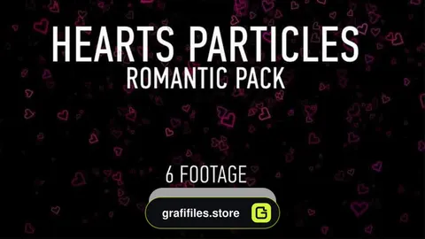 دانلود فوتیج پارتیکل قلب Hearts Particles Romantic Pack