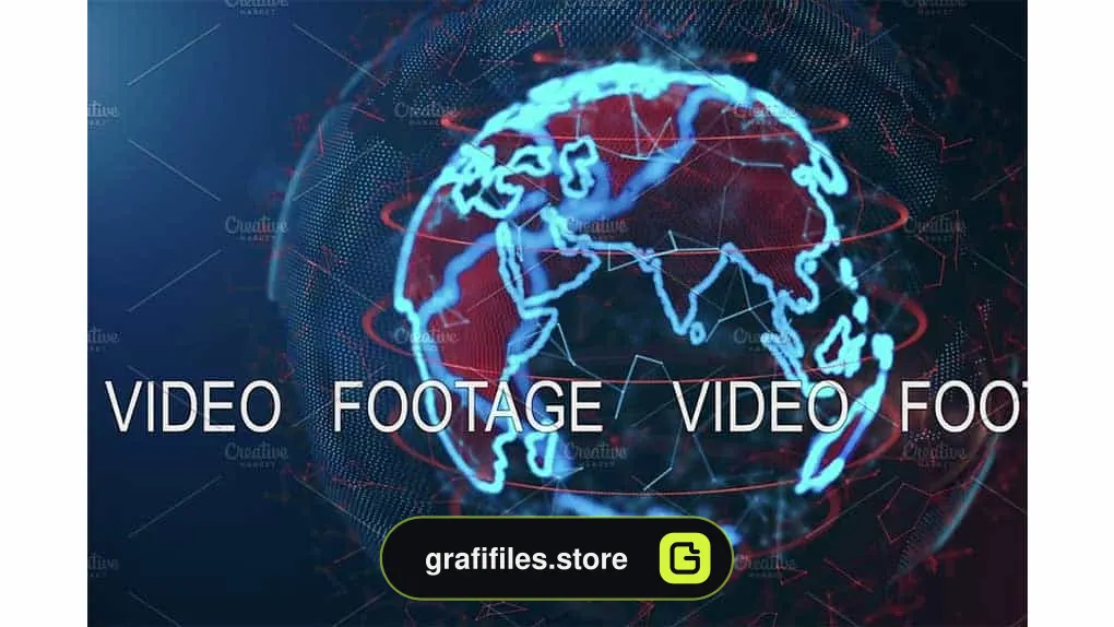 دانلود فوتیج چرخش زمین Holographic Earth Rotation 3d Render