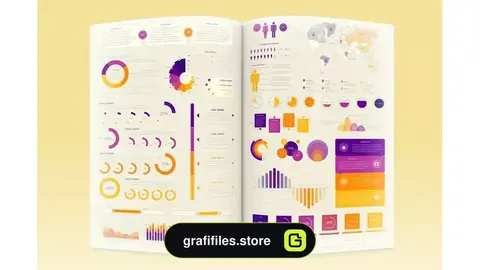 دانلود وکتور اجزای اینفوگرافیک Infographic Elements Template