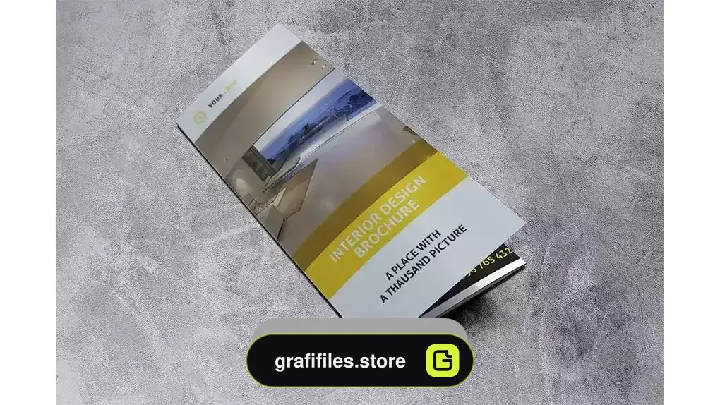 دانلود قالب ایندیزاین بروشور دکوراسیون داخلی سه لت Interior Design Trifold Brochure