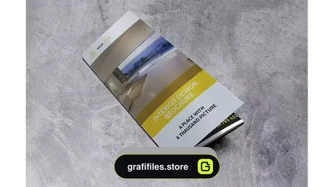 دانلود قالب ایندیزاین بروشور دکوراسیون داخلی سه لت Interior Design Trifold Brochure