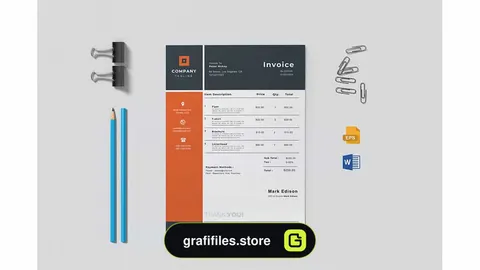 دانلود قالب آماده ورد فاکتور Invoice Word Template 2