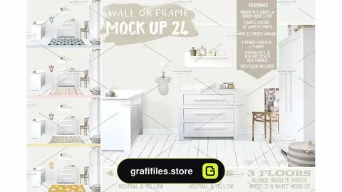 دانلود موکاپ اتاق کودک Kids Room Wall/Frame Mock Up 24