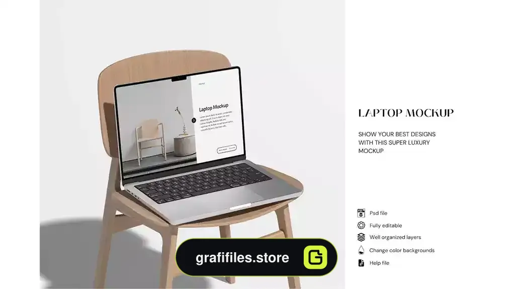 دانلود موکاپ لپ تاپ Laptop Mockup