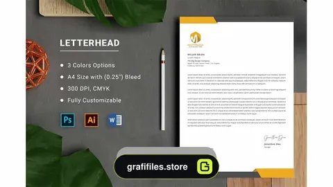 دانلود قالب آماده ورد سربرگ Letterhead Word