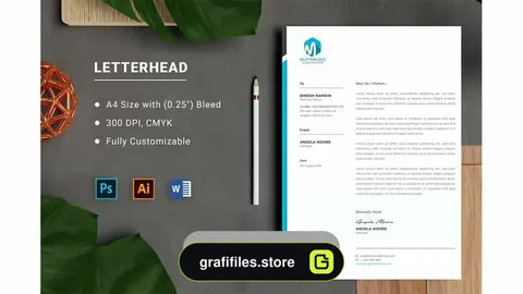 دانلود قالب آماده ورد سربرگ Letterhead Word Template
