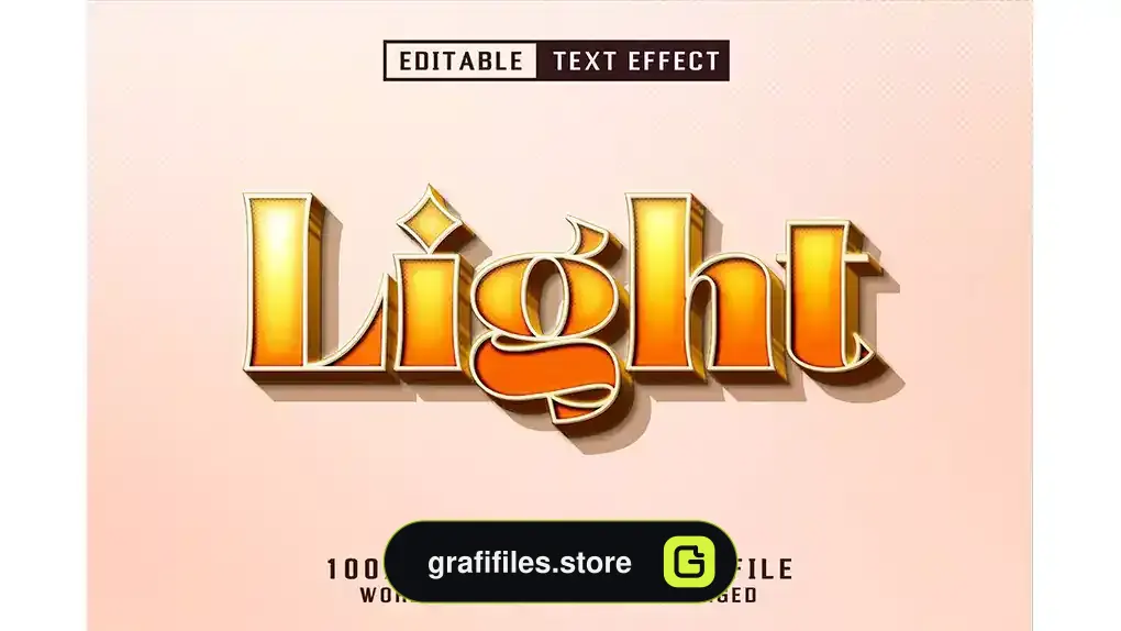 دانلود افکت متن درخشان Light Editable Eps Text Effect