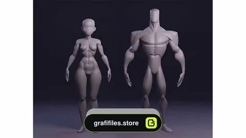 دانلود آبجکت کاراکتر مرد و زن Male and Female Stylized Blockouts