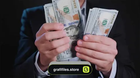 فوتیج شمارش پول Man Counting Hundreds Dollars