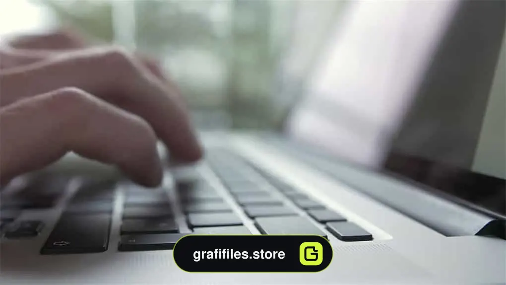 فوتیج مرد در حال تایپ کردن با لپ تاپ Man Typing On Laptop Computer