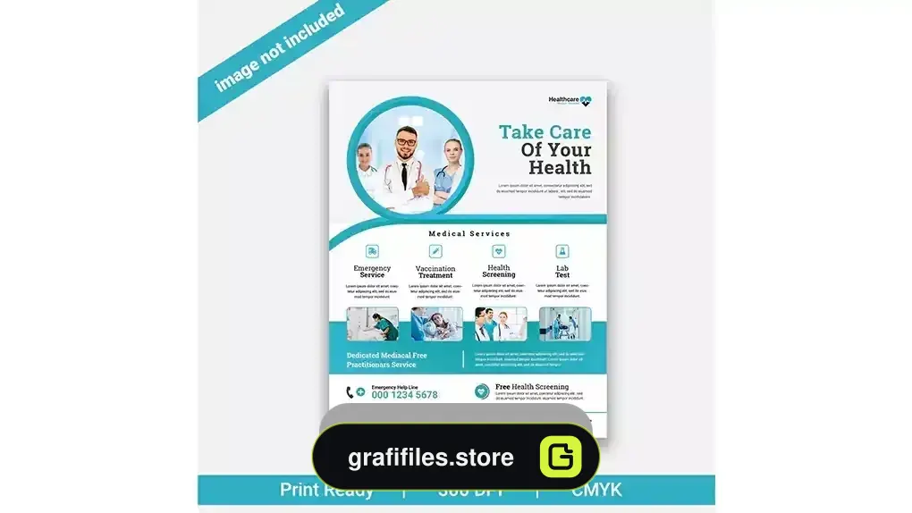 دانلود طرح لایه باز تراکت پزشکی Medical flyer