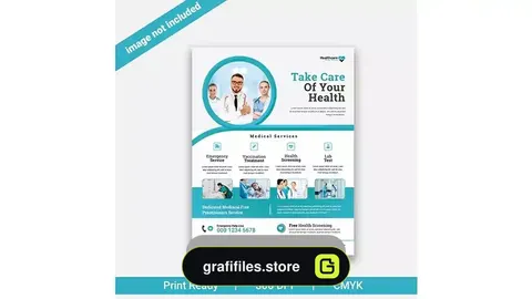 دانلود طرح لایه باز تراکت پزشکی Medical flyer