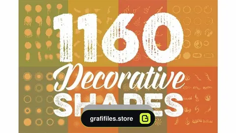 دانلود فایل لایه باز اشکال تزئینی Megabundle: 1160 Decorative Shapes