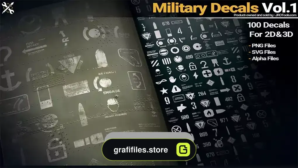 دانلود برچسب و علائم نظامی Military Decals Vol.1