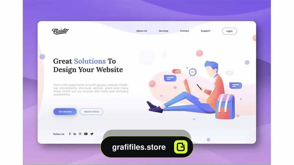 دانلود قالب لایه باز قهرمان مدرن Modern Hero Header Design Template