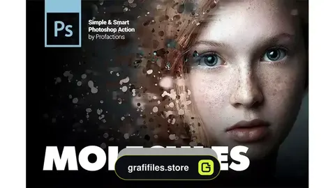 دانلود اکشن فتوشاپ افکت از هم پاشیدن مولکولی Molecules Photoshop Action