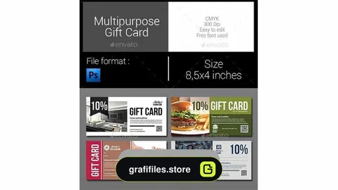 دانلود فایل لایه باز کارت تخفیف Multipurpose Gift Card
