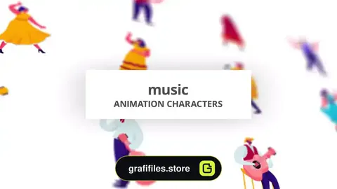 پروژه افترافکت موشن گرافیک موزیک Music – Character Set