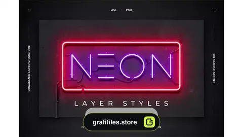 دانلود استایل متن نئون Neon Layer Styles