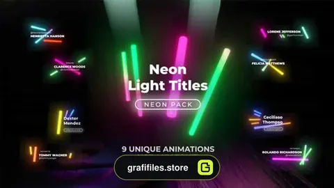 پروژه آماده فاینال کات پرو تایتل نئون Neon Light Titles 5
