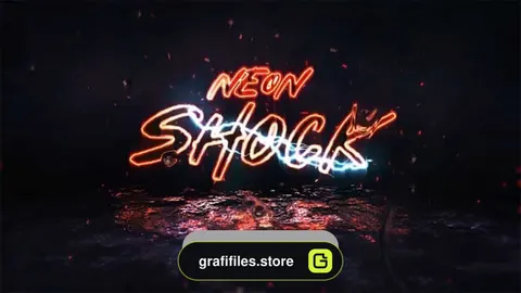 پروژه افترافکت نمایش لوگو با تایتل نئونی Neon Shock Title/Logo Reveal