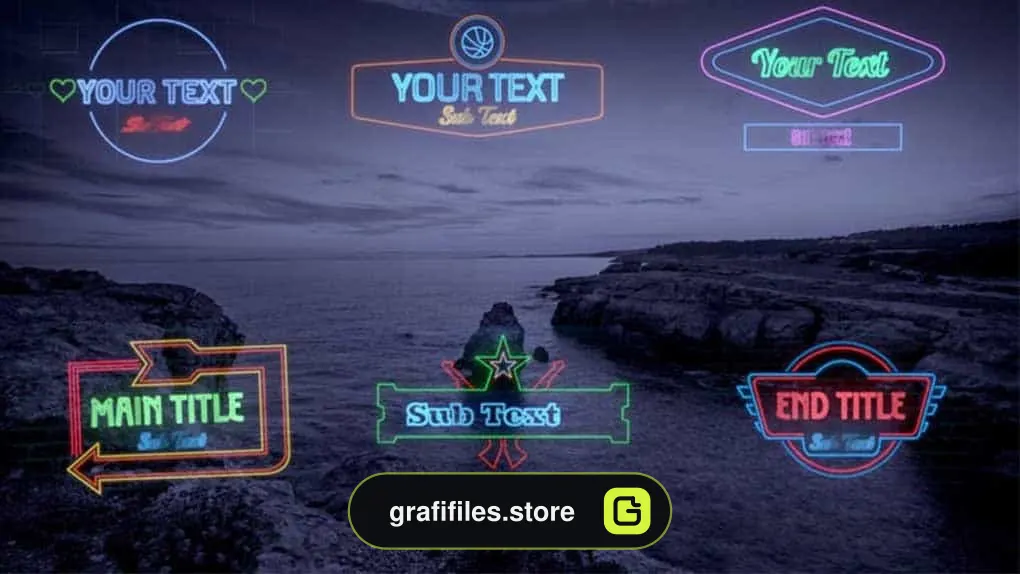 پروژه آماده فاینال کات پرو علائم نئونی Neon Signs
