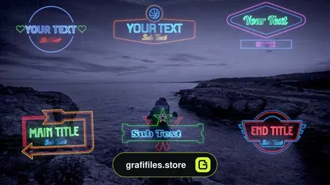 پروژه آماده فاینال کات پرو علائم نئونی Neon Signs