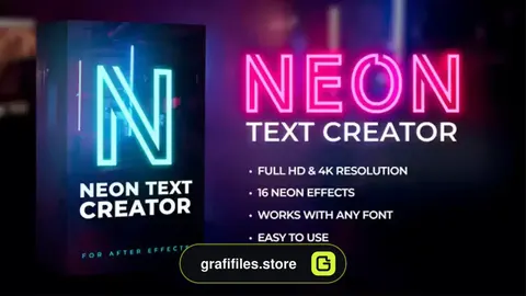 دانلود پریست افترافکت ساخت متن نئونی Neon Text Creator