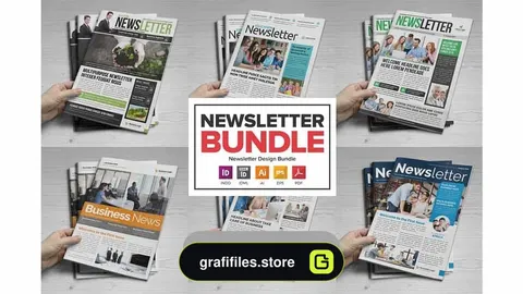 دانلود قالب ایندیزاین روزنامه Newsletter Design Bundle – 6 in One