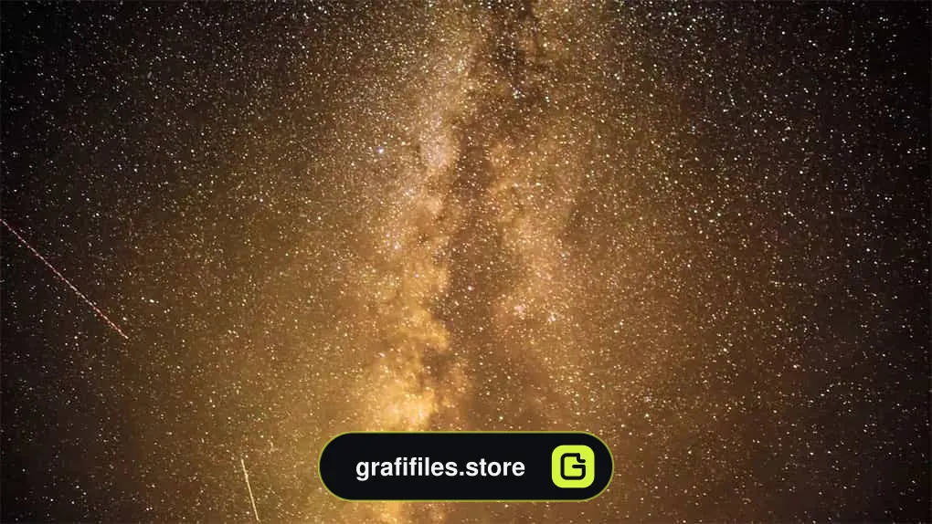 فوتیج آسمان نارنجی با ستاره های درخشان Orange Sky With Shiny Stars
