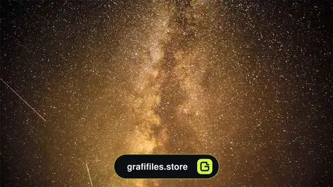 فوتیج آسمان نارنجی با ستاره های درخشان Orange Sky With Shiny Stars