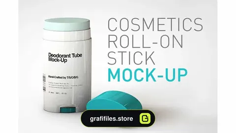 دانلود موکاپ بالم لب Oval Lip Balm Tube | Stick Mock-Up