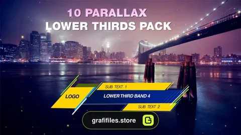 دانلود فوتیج زیرنویس Parallax Lower Third Pack