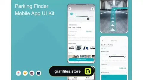 دانلود رابط کاربری اپلیکیشن پارکینگ یاب Parking Finder Mobile App UI Kit