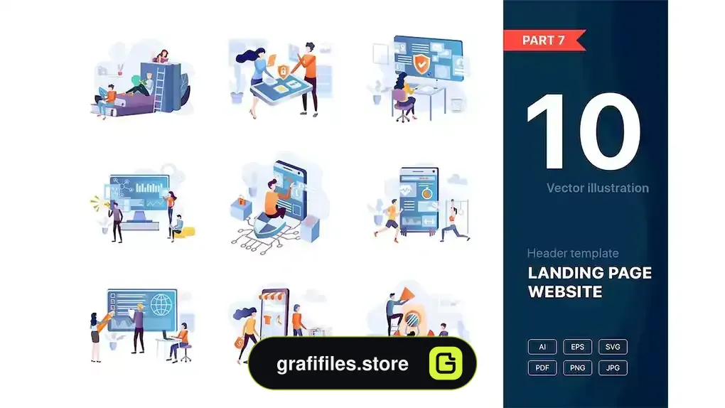 دانلود طرح وکتور لندینگ پیج Website Illustrations Set Part 7