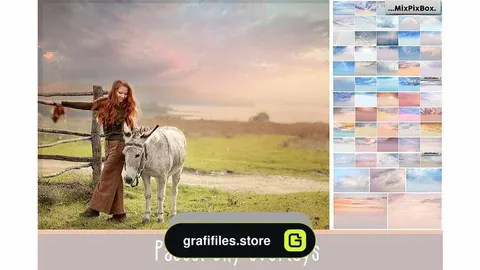 دانلود بک گراند آسمان پاستلی Pastel sky overlays