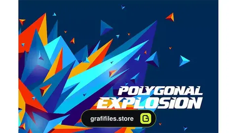 دانلود وکتور بک گراند انفجار چند ضلعی Polygonal Explosion Backgrounds