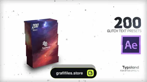 مجموعه 200 پریست آماده مخصوص متن در افترافکت – 200 Glitch Text Animation pack