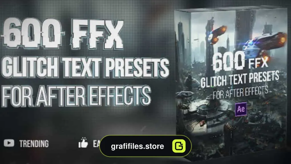 مجموعه 600 پریست آماده متن برای افترافکت – Glitch Text Presets