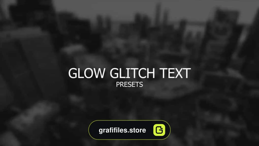 پریست متن پارازیت و درخشان برای پریمیر – Glow Glitch Text