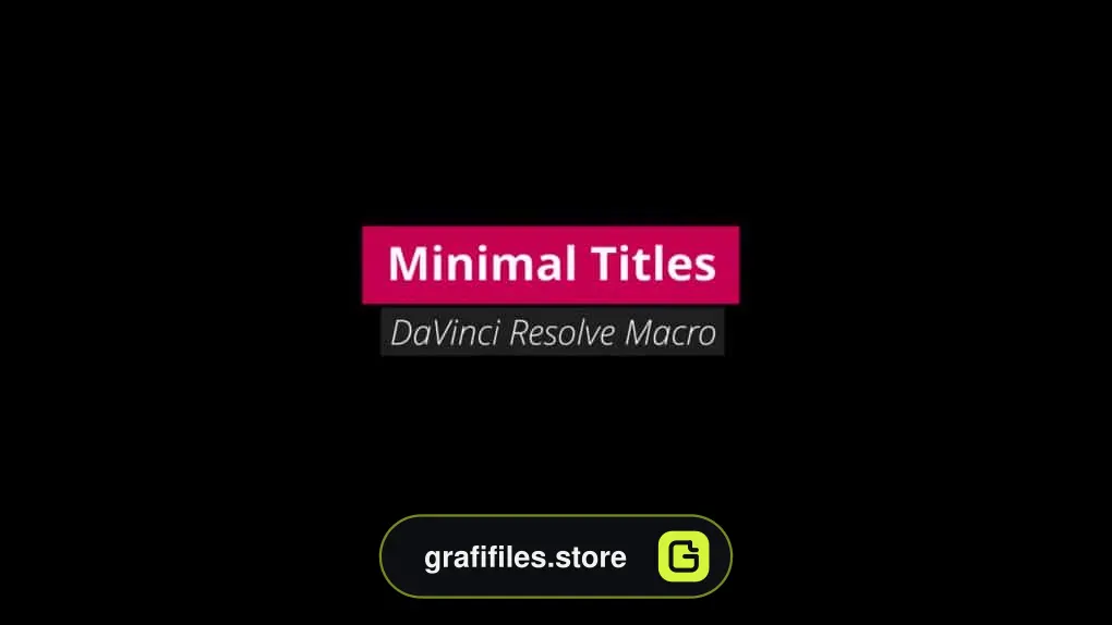 پروژه آماده تایتل مینیمال برای داوینچی ریزالو – Minimal Titles