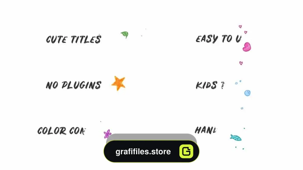 پروژه آماده تایتل داوینچی ریزالو – Kids Hand Drawn Titles