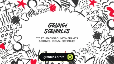پروژه المان با طراحی دستی برای داوینچی ریزالو – Grunge Scribbles. Hand Drawn Pack
