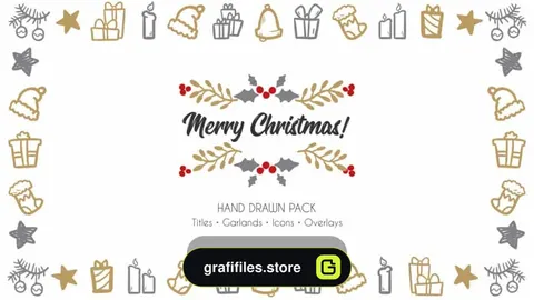 پروژه آماده کریسمس برای داوینچی ریزالو – Merry Christmas. Hand Drawn Pack