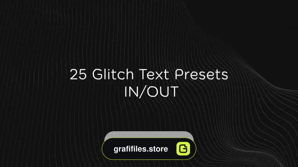 مجموعه 25 پریست آماده متن با نویز و پارازیت افترافکت – Glitch Text Presets V 1.0