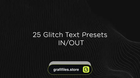 مجموعه 25 پریست آماده متن با نویز و پارازیت افترافکت – Glitch Text Presets V 1.0