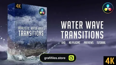 پروژه آماده ترنزیشن 4K داوینچی ریزالو – Water Wave Transitions