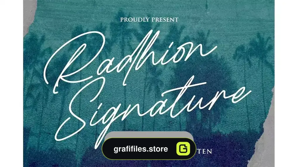 دانلود فونت انگلیسی پیوسته Radhion Signature